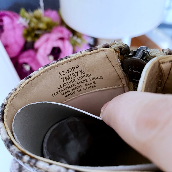 1. State | Kipp Wedge Bootie Beige Black Snake Print Leather Ankle New Size 7 - Picture 12 of 14